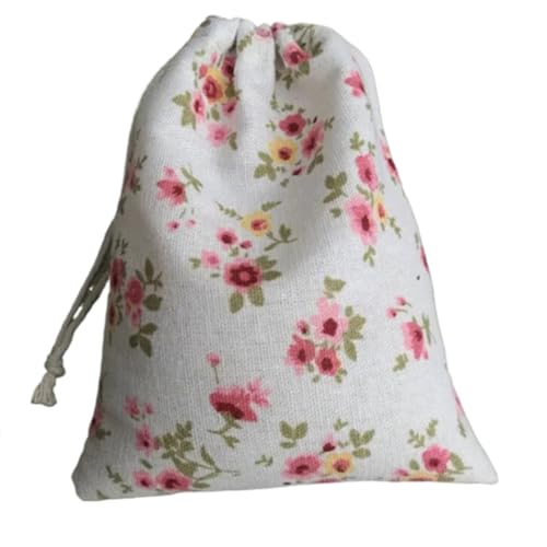 Bolsa de lino estampada con cuerdas para evitar la pérdida de pendientes 3
