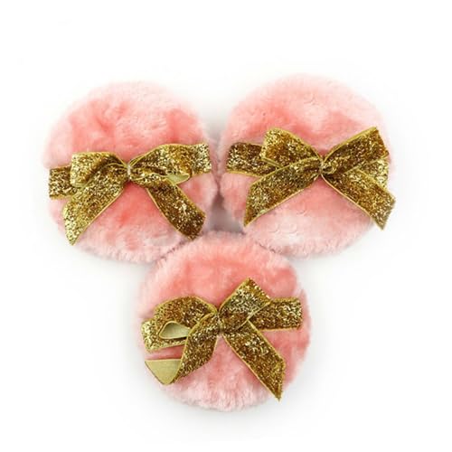 CALLARON Baby Skincare Supplies 2 Pack Long Plush Powder Puff Glitter Bowknot for Infants