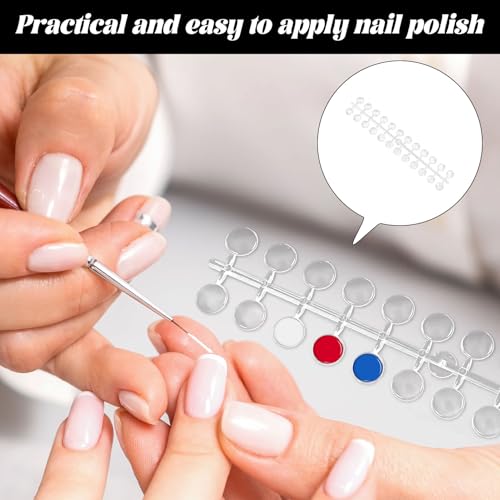 Nail Colour Display, 240 Pcs Clear Nail Swatches, Round Nail Art Color Display Chart, Nail Swatch Book with Adhesive Sticker Naill Display Card Sticks for Naill Polish Practice Designs Board - Image 3