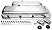 Racing Power R6231 Polished Aluminum Short Valve Cover - Ball Milled W/ Hole &