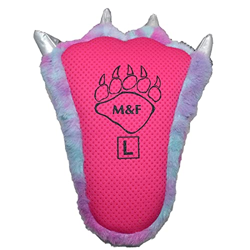 Millffy Funny Slippers Grizzly Bear Stuffed Animal Furry Claw Paw Slippers Toddlers, Kids & Adults Costume Footwear (Medium - (Big Kids), Colorful Unicorn) #TOP2
