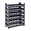 Novaliv Flaschenregal fÃ¼r 36 Flaschen aus Kunststoff Recycelt, erweiterbar, Weinregal stapelbar, Schwarz, GetrÃ¤nkeregal Flaschen Regalsystem, Regal fÃ¼r GetrÃ¤nke, Flaschenschrank, Spirituosen Regal