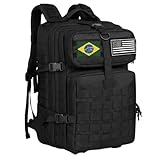 Arca Mochila Tática Bolsa Militar 50 L, impermeável, Sistema MOLLE, Grande Capacidade, Resistente, Para Camping, Trilha, Acampamento, Caça, Aventura e Viagem (Preto)