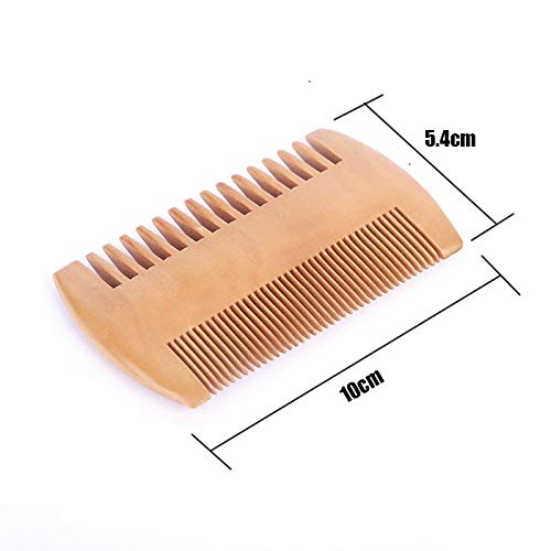 Miniatura 4 de Dientes finos y gruesos estáticos antiestáticos del peine del masaje del peine de madera doble-echaron a un lado para los bigotes