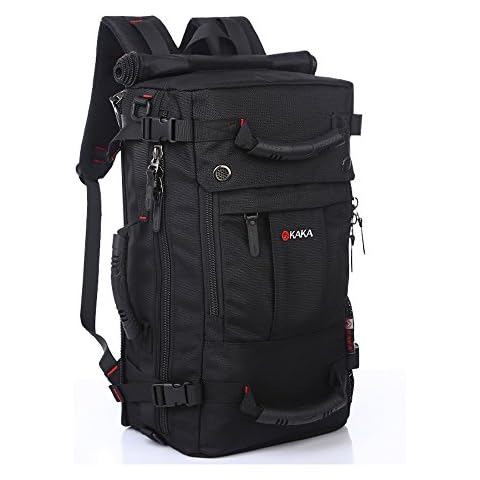 YuHan Large Capacity Oxford Travel Bag 17 Inch Laptop Outdoor Hiking Camping Rucksack Trekking Backpack Black Cover