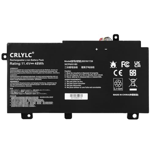 CRLYLC 48Wh B31N1726 Batterie pour ASUS FX80 FX86 TUF FX505GT FX505GM FX505GE FX505GD FX505DT FX505DV FX505DY FX505 FX504GD FX504GE FX504GM FX504G FFX80 FX80 GD FX800 G A41LK9H B31BNEH Battery