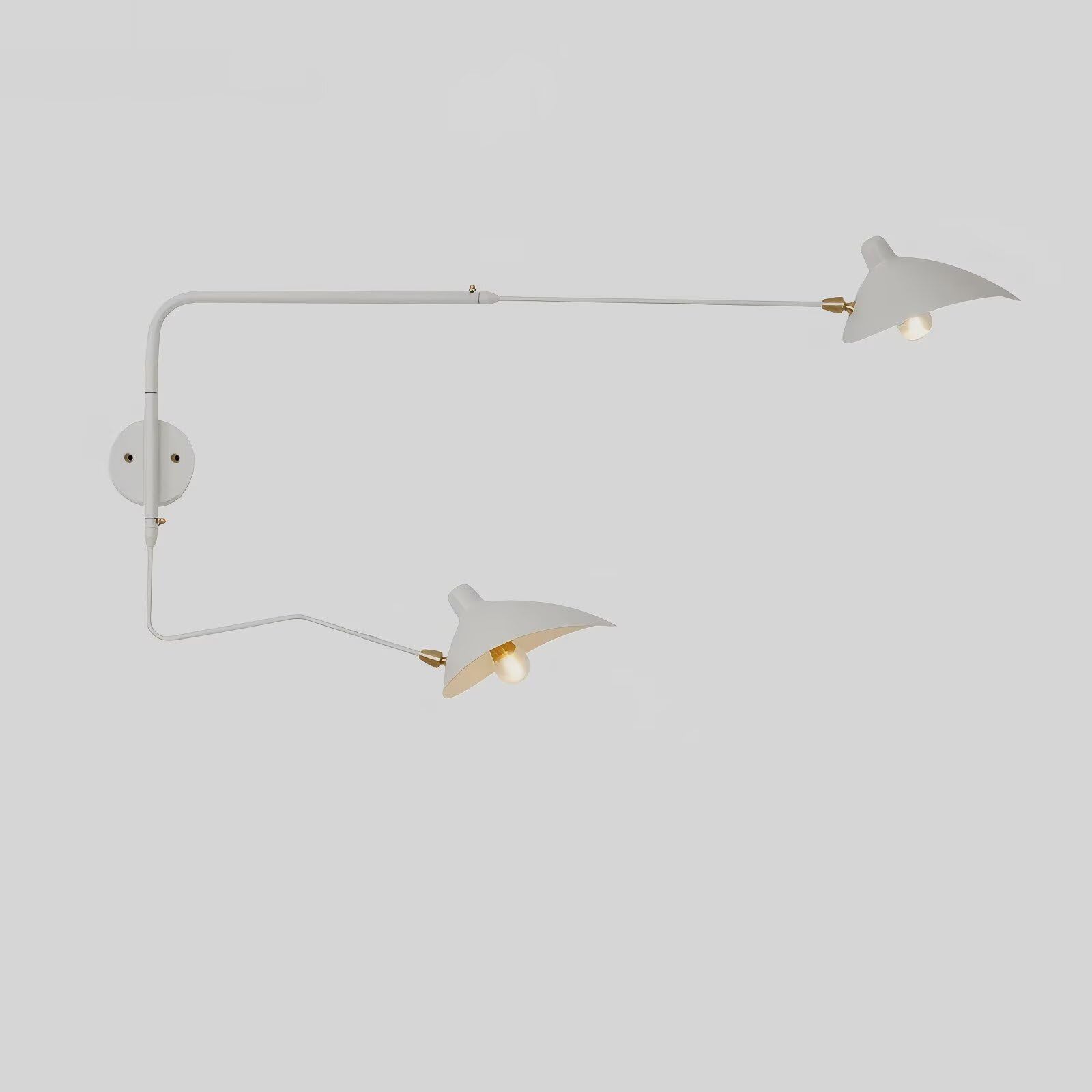 DESHOME Wall Light with Swivel Arm Hardwire White 120cm Industrial Vintage Wall Lamp Indoor Long Wall Light Adjustable Arm, for Living Room, Bedside, Study, Children Room, E27 3000K
