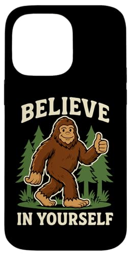 Divertido Bigfoot Believe in Yourself Gráfico Carcasa para iPhone 14 Pro MAX