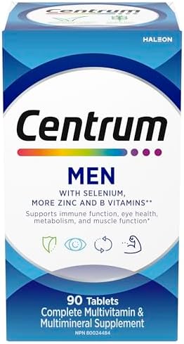 Centrum Men Multivitamins/Minerals Supplement, 90 Tablets (Packaging May Vary)