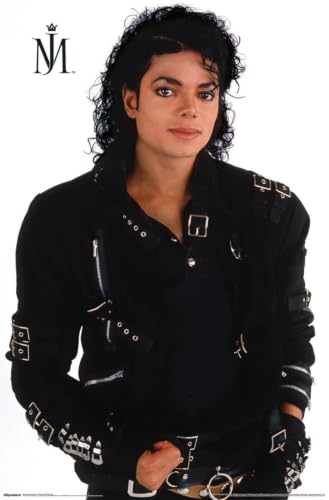 Trends International Michael Jackson - Black And White Name Wall Poster, 19L x 13W, Premium Unframed Version