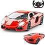 RASTAR RC Lamborghini Toy Car, 1:14 Lamborghini Aventador LP700-4 Remote Control Car, Working Lights - Orange