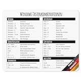 younikat Mauspad mit Windows Tastenkombinationen I 24 x 19 cm I Mousepad in Standargröße, rutschfest I Tasten-Kürzel I Befehle I Übersicht Shortcuts I dv324