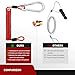 Nilight Breakaway Trailer Cable Heavy Duty Stainless Steel Spring Towing Coiled Wire Extend to 6FT Safety Straps Ground Clip Break Switch Replacement for Tow Hitch RV Camper Boat