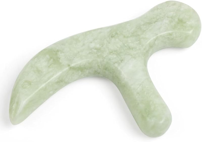 Ewin24 Masajeador de pies de jade natural Punto de acupuntura Masaje Cuidado de los pies Herramienta de alivio terapéutico