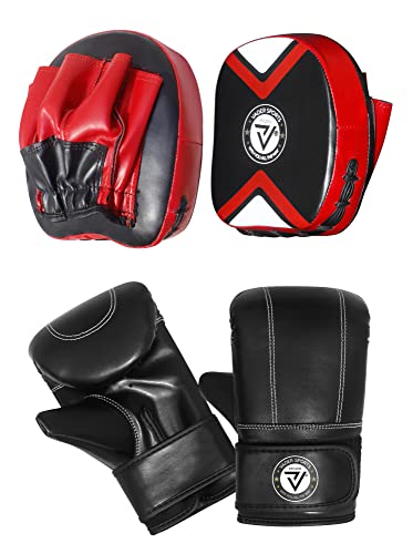 Vader Sports Juego de boxeo de entrenamiento de boxeo con almohadillas de enfoque inteligente curvadas con bolsa de perforación/almohadilla glives Cover