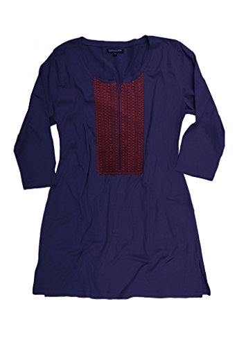 AV Isha Cotton Jersey Knit Tunic: Navy, S
