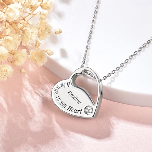 Collier urne frère en argent, surmonter le deuil avec ce cœur