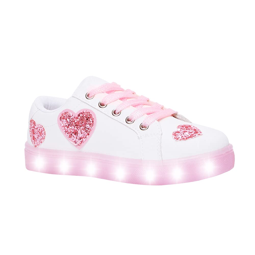 FabKidsKids Sneakers Boys Girls White Shoes Low Top Lace Up Footwear for Toddler Little Kid Big Kid