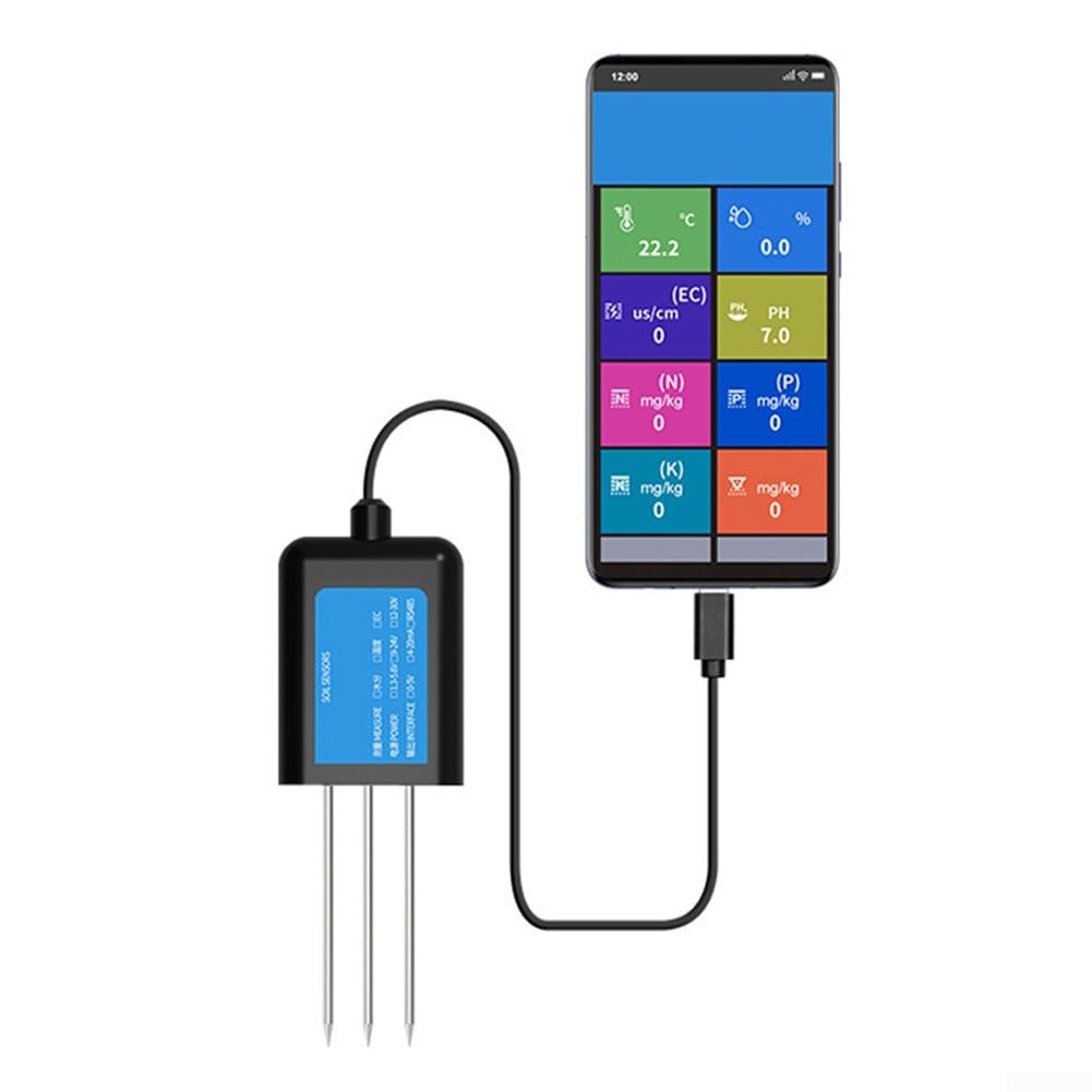 USB Sensore di umidità del suolo con misurazione della temperatura, IP68 impermeabile, isolamento elettromagnetico, per agricoltura e orticoltura, campo di misurazione da -40 a +60 °C, modello B(C)
