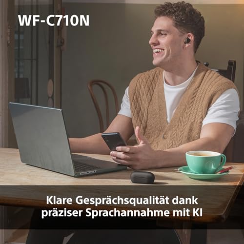 Sony WF-C710N Truly Wireless Noise Cancelling Earbuds, leichte Kopfh&ouml;rer, Touch-Bedienung, Multipoint-Verbindung, IPX4, bis zu 40 HR-Akku, Quick Charge, iOS & Android - Rosa