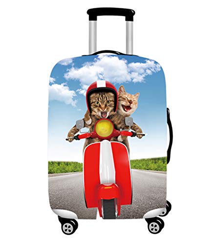 huateng Housse de Valise - Chat Imprimé Élastique Voyage Valise Protecteur Anti-Rayures Lavable Couvercle de Protection pour 18-32 Pouce Bagage (Valise Non Incluse) Cover