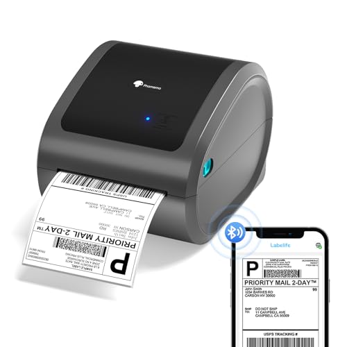 Phomemo Impressora Térmica Bluetooth D520BT 4x6 Cinza - Impressora de Etiquetas de Envio com Bluetoo