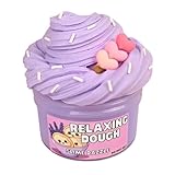 Relaxing Dough Butter Slime 8 oz – Soft Butter Texture with Calming Lavender Scent – Includes Sprinkles & Heart Charm – Beginner-Friendly Non-Sticky Sensory Slime Made in USA