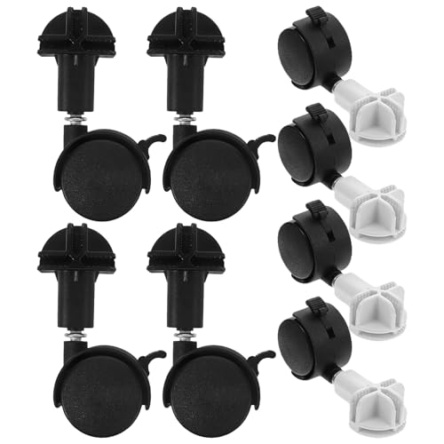 8 Roulettes Silencieuses pour Cage Hamster et Enclos en Plastique et Fer