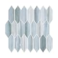 Tilingview 10PCS Peel and Stick Backsplash for Kitchen, Self-Adhesive Vinyl Gel Tile, Wall Tile for Home Decoration (Blue Gray Long Hexagon)