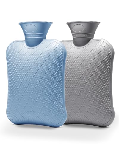 FORICOM Wärmflasche (2L Blau + 2L Grau, 2L)