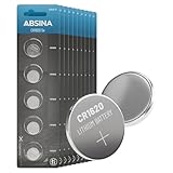 ABSINA 50x Pila CR1620 3V Mando Coche de Litio Tipo botón - Pila 1620 Mando Coche Segura contra Fugas & de Larga duración - Pilas Mando Coche CR 1620