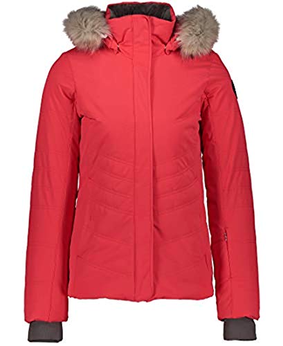 Obermeyer Women's Tuscany Elite Jacket Hibiscus 10 & E-Tip Glove Bundle