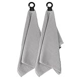 Ritz Premium Hook and Hang Towel, (2-Pack), 18' x 28', Long-Lasting Durable Rubber Hook, Highly Absorbent Super Soft Hand Cloths for Kitchen, Bathroom, Laundry Room, Titanium