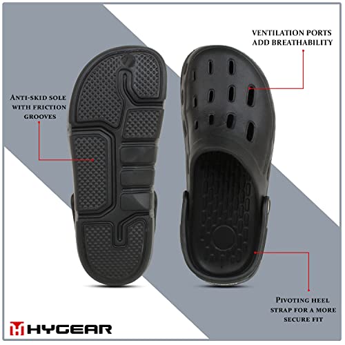 Image of Hygear Men's Omega EVA Clogs | Lightweight | Breathable | Waterproof | Anti-Skid | Comfortable Slip-On Clogs for Men