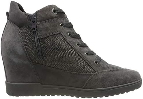 Geox Women's D CARUM C Hi-Top Sneakers, Grey Dk Grey C9002, 10 | Image 5