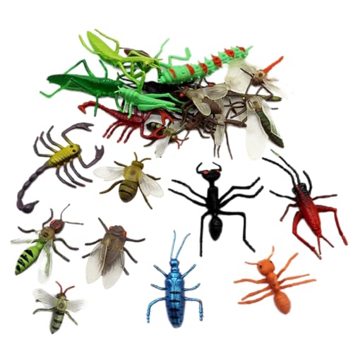 Realistic Insects Toys for Kids Set,Plastic Bugs and Insect Figures Toys,Bugs Toys Big for Children Education,Halloween Toys and Birthday Gifts Party Favors Assorted Assorted 22PCS