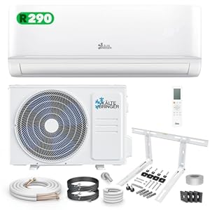 Kältebringer R290 Split Klimaanlage – 12000 BTU – 3,4 kW – Propan Klimagerät mit Heizfunktion, WiFi & App, bis 55qm, sehr leise – 5m Kupferleitung, Kältemittel R290, Montagematerial, Wandhalterung