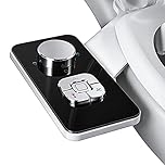Bidet Attachment for Toilet UK- SAMODRA Non-Electric Cold Water Bidet Toilet Seat Attachment with Pressure Controls,Retractable Self-Cleaning Dual Nozzles for Frontal & Rear Wash - Black