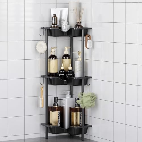 OriwarE Rustproof Floor Standing Corner Shower Caddy Organizer