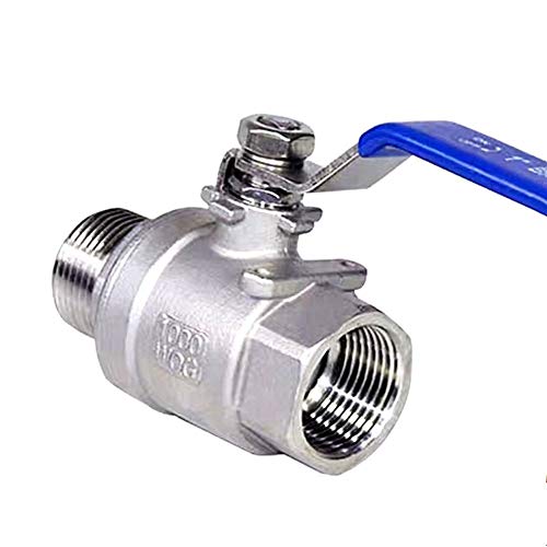 Válvula de bola BSP de 0.75 pulgadas recta hembra a macho en acero inoxidable 304 6