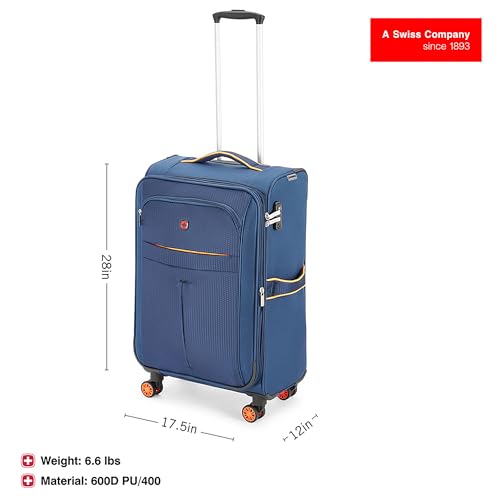 Image of WENGER Fiero-Pro Medium Softside Suitcase, 69 litres, Blue /Orange, Blend of Style & Function, 612103 Swiss Designed - Polyester, Spinner