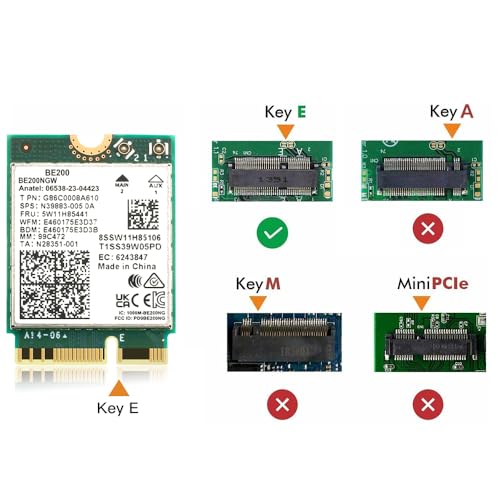 Tarjeta inalámbrica Wi-Fi 7 y Bluetooth 5.4 BE200NGW de Teday, 2,4/5/6 GHz, 5,8 Gbps, para PC de escritorio con Windows 11 y antenas miniatura 3