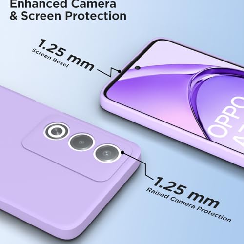 Image of Outlouders Back Cover for Oppo A3 Pro 5G | Camera Protection | Durable Soft Matte Silicone Bumper Case (Purple)