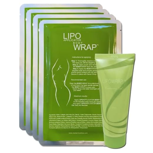 Ultimate Body Applicator Lipo Wrap Advanced Formula with Guarana, Green Tea, Seaweed Works For Toning Contouring Firming (4 Wraps + Gel)