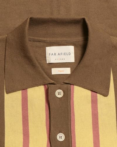 Far Afield VELZY Cardigan-PICCHI Striped Crew Neck Short Sleeve 100% Organic Cotton Striped Men's Knitwear Cardigan4