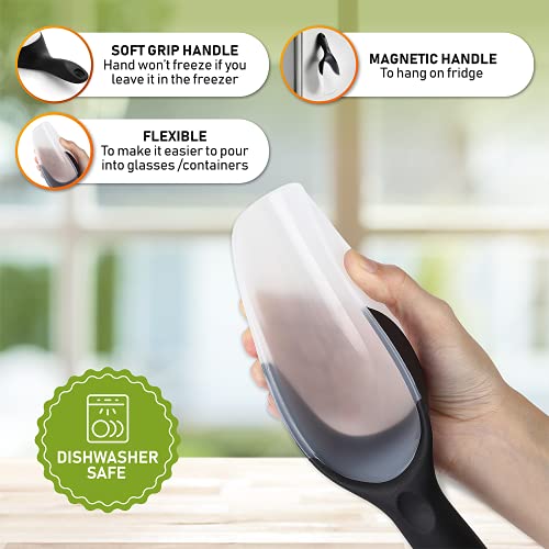 Image of Spring Chef Magnetic Ice Scoop for Freezer, BPA-Free Food Scooper, Black