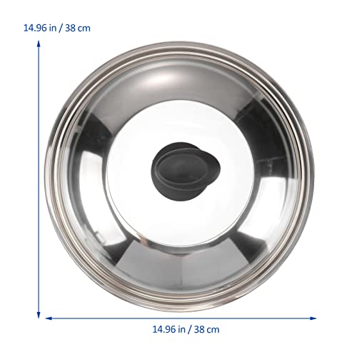 14 Inch Dome Cooking Pan Lid Stainless Steel Universal Lid Pot Lid Replacement Frying Pan Cover Cast Iron Skillet Lid Cookware Lid For Pots Pans Skillets 38Cm Pan Cover Lid Meal Pot Cover #TOP5