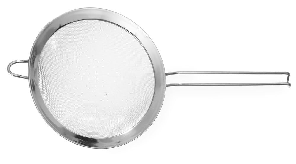 HENDI Feinmaschiges Küchensieb mit Drahtgriff – Edelstahl, Ø250 mm, 455 mm Länge
