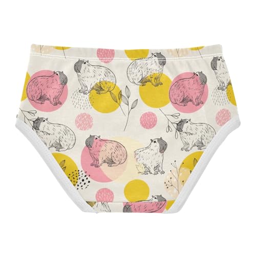 Joisal Cotton Girls Underwear Toddler Pink Yellow Capybaras Beige Girl Panties Cute Stylish Briefs Kids Undies 2t2