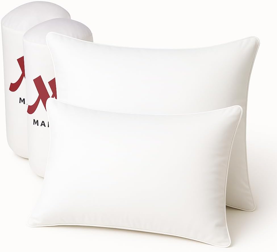 Luxury Bed Pillows – Premium Cushion with Breathable Cotton Cover, Soft Support & Unique Dual Chamber Design, Inspired by Best Hotel Comfort (Standard (Set of 1))